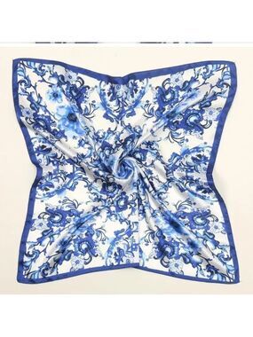 Blue FLORAL WOMANS SCARF POLYESTER